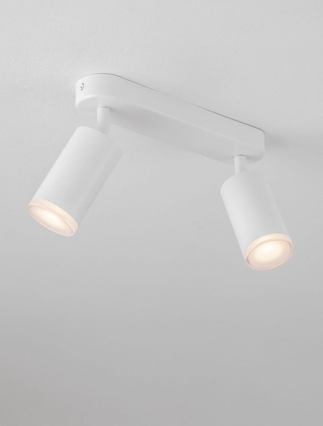 Nova Luce Deckenleuchte Mao 2-flammig 2xGU10 IP44 Weiß Aluminium Ø5,5cm 9011417