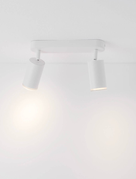 Nova Luce Deckenleuchte Mao 2-flammig 2xGU10 IP44 Weiß Aluminium Ø5,5cm 9011417