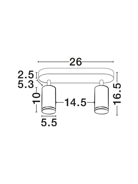 Nova Luce Deckenleuchte Mao 2-flammig 2xGU10 IP44 Weiß Aluminium Ø5,5cm 9011417