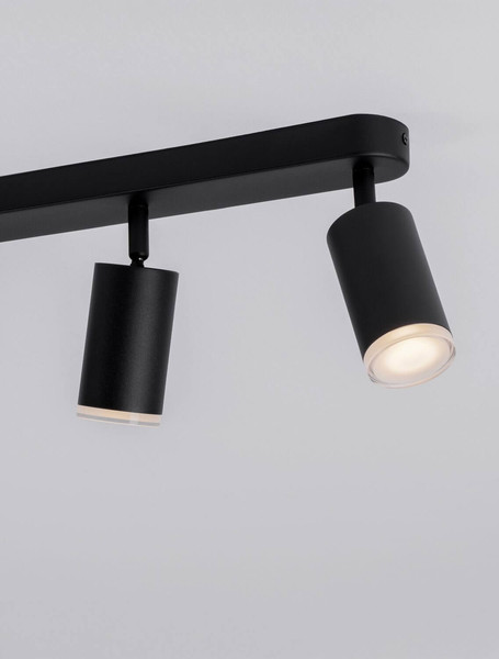 Nova Luce Deckenleuchte Mao 3-flammig 3xGU10 IP44 Schwarz Aluminium Ø5,5cm 9011418