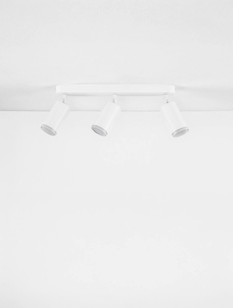 Nova Luce Deckenleuchte Mao 3-flammig 3xGU10 IP44 Weiß Aluminium Ø5,5cm 9011419