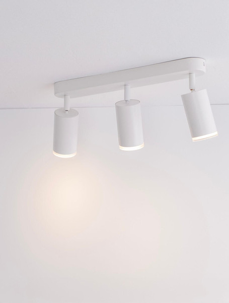 Nova Luce Deckenleuchte Mao 3-flammig 3xGU10 IP44 Weiß Aluminium Ø5,5cm 9011419