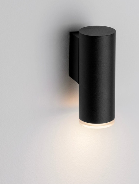 Nova Luce Wandleuchte Mao GU10 IP44 Schwarz Aluminium Ø5,5cm 9011422