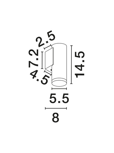 Nova Luce Wandleuchte Mao GU10 IP44 Weiß Aluminium Ø5,5cm 9011423