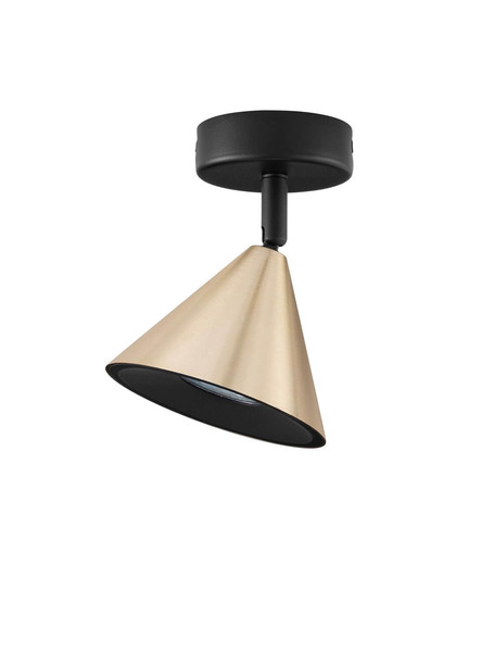 Nova Luce Deckenleuchte Conico schwenkbar GU10 Gold Schwarz Aluminium Ø12cm 9011424