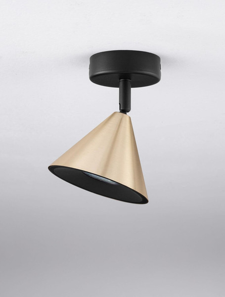 Nova Luce Deckenleuchte Conico schwenkbar GU10 Gold Schwarz Aluminium Ø12cm 9011424