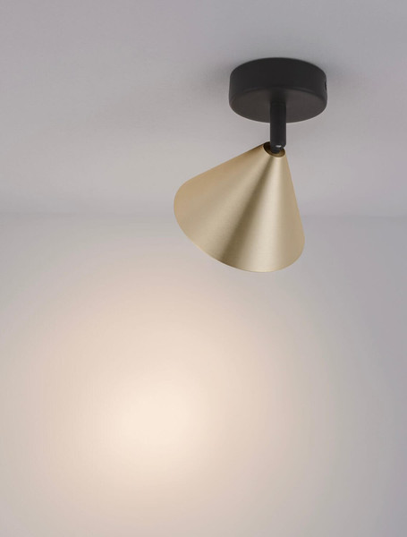 Nova Luce Deckenleuchte Conico schwenkbar GU10 Gold Schwarz Aluminium Ø12cm 9011424