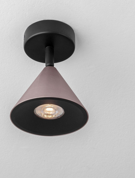 Nova Luce Deckenleuchte Conico schwenkbar GU10 Kaffeebraun Schwarz Aluminium Ø12cm 9011425