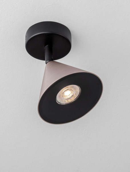 Nova Luce Deckenleuchte Conico schwenkbar GU10 Kaffeebraun Schwarz Aluminium Ø12cm 9011425