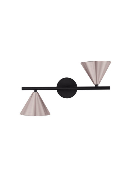 Nova Luce Wandleuchte Conico 2-flammig 2xGU10 Kaffeebraun Schwarz Aluminium 34x19,5cm 9011429