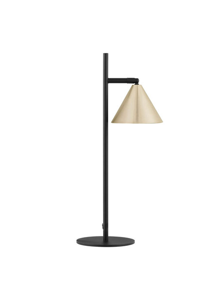 Nova Luce Tischleuchte Conico schwenkbar GU10 Gold Schwarz Aluminium 42x19cm 9011434