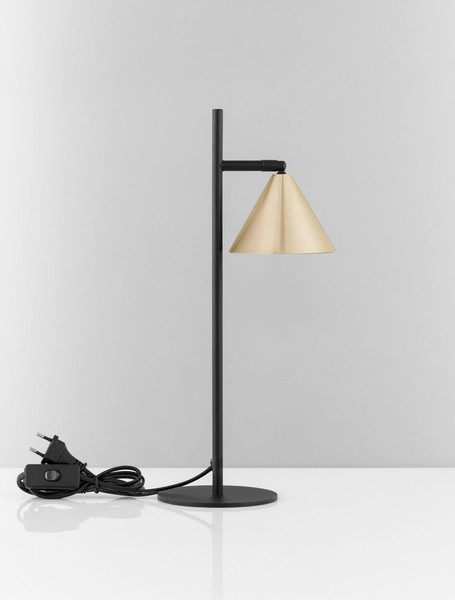 Nova Luce Tischleuchte Conico schwenkbar GU10 Gold Schwarz Aluminium 42x19cm 9011434