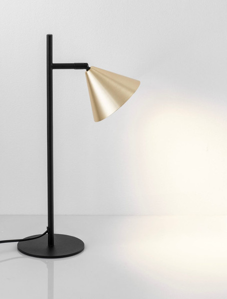 Nova Luce Tischleuchte Conico schwenkbar GU10 Gold Schwarz Aluminium 42x19cm 9011434