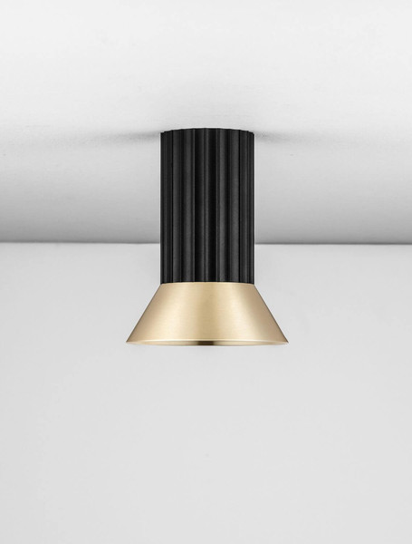 Nova Luce Deckenleuchte Luvia GU10 Gold Schwarz Aluminium Ø10cm 9011438