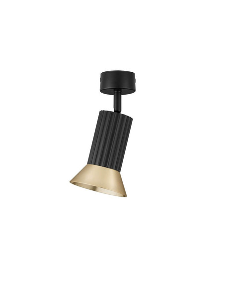 Nova Luce Deckenleuchte Luvia schwenkbar GU10 Gold Schwarz Aluminium Ø9,5cm 9011440