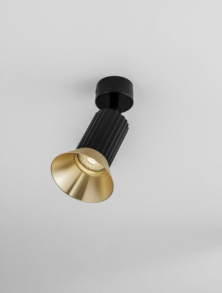 Nova Luce Deckenleuchte Luvia schwenkbar GU10 Gold Schwarz Aluminium Ø9,5cm 9011440