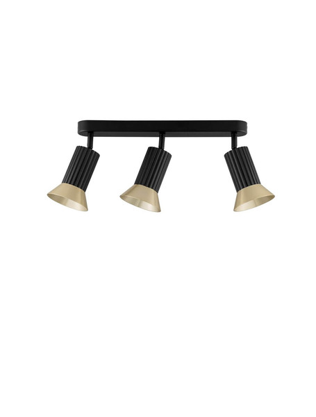 Nova Luce Deckenleuchte Luvia schwenkbar 3-flammig 3xGU10 Gold Schwarz Aluminium 38x19cm 9011442