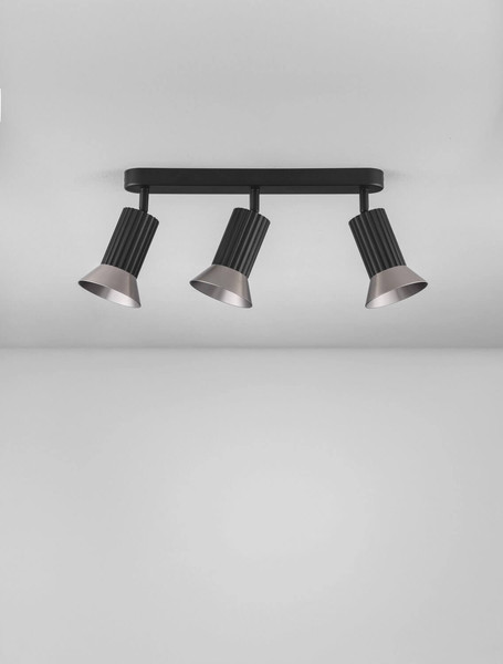 Nova Luce Deckenleuchte Luvia schwenkbar 3-flammig 3xGU10 Bronze Schwarz Aluminium 38x19cm 9011443