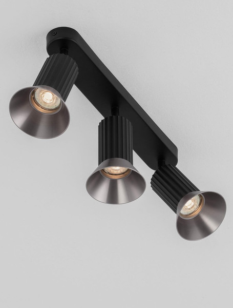 Nova Luce Deckenleuchte Luvia schwenkbar 3-flammig 3xGU10 Bronze Schwarz Aluminium 38x19cm 9011443