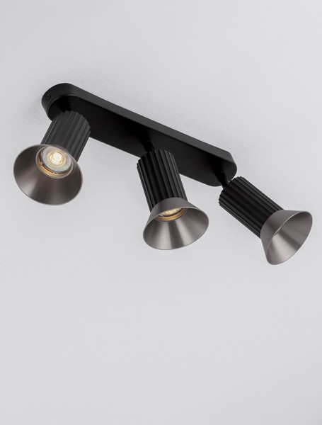 Nova Luce Deckenleuchte Luvia schwenkbar 3-flammig 3xGU10 Bronze Schwarz Aluminium 38x19cm 9011443