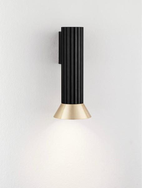 Nova Luce Wandleuchte Luvia GU10 Gold Schwarz Aluminium Ø10cm 9011444