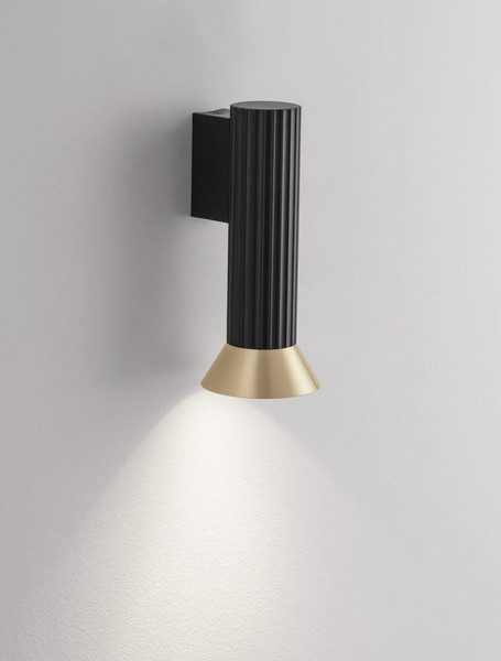 Nova Luce Wandleuchte Luvia GU10 Gold Schwarz Aluminium Ø10cm 9011444