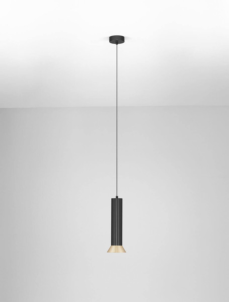 Nova Luce Pendelleuchte Luvia GU10 Gold Schwarz Aluminium Ø10cm 9011446