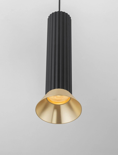 Nova Luce Pendelleuchte Luvia GU10 Gold Schwarz Aluminium Ø10cm 9011446