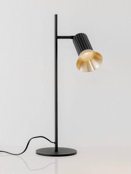 Nova Luce Tischleuchte Luvia schwenkbar GU10 Gold Schwarz Aluminium Ø10cm 9011448