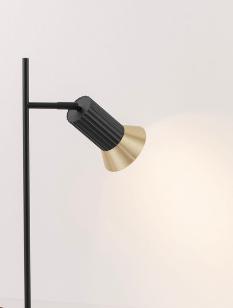 Nova Luce Tischleuchte Luvia schwenkbar GU10 Gold Schwarz Aluminium Ø10cm 9011448
