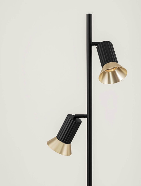 Nova Luce Stehleuchte Luvia schwenkbar 2-flammig 2xGU10 Gold Schwarz Aluminium 154cm 9011450