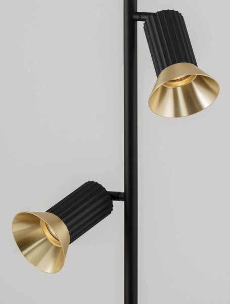 Nova Luce Stehleuchte Luvia schwenkbar 2-flammig 2xGU10 Gold Schwarz Aluminium 154cm 9011450