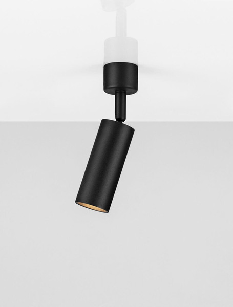 Nova Luce Deckenleuchte Mor schwenkbar GU10 Schwarz Aluminium Ø4cm 9011456