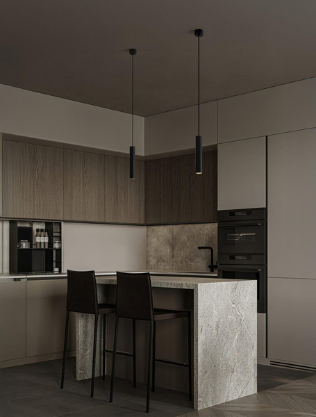 Nova Luce Pendelleuchte Mor GU10 Schwarz Aluminium Ø4cm 9011462