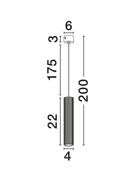 Nova Luce Pendelleuchte Comet GU10 Schwarz Aluminium Ø4cm 9011472