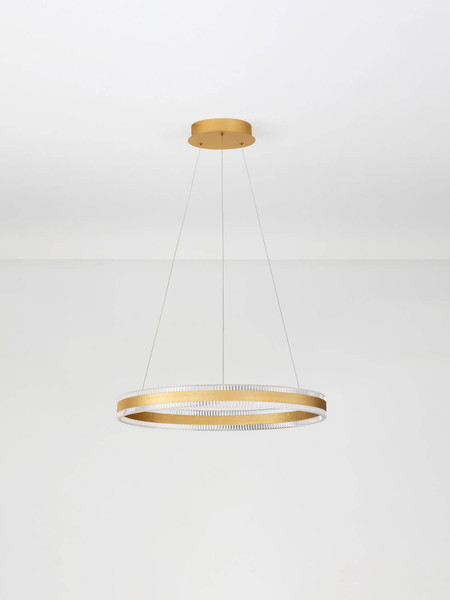 Nova Luce LED Pendelleuchte Alaro dimmbar 46W warmweiss 3000K Messinggold Stahl Aluminium Ø60cm 9019725