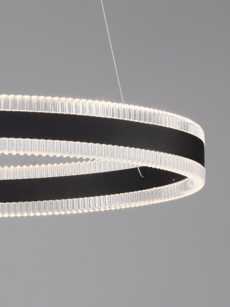 Nova Luce LED Pendelleuchte Alaro dimmbar 46W warmweiss 3000K Schwarz Stahl Aluminium Ø60cm 9019726