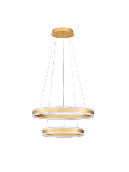 Nova Luce LED Pendelleuchte Alaro dimmbar 69W warmweiss 3000K Messinggold Stahl Aluminium Ø60cm 9019727