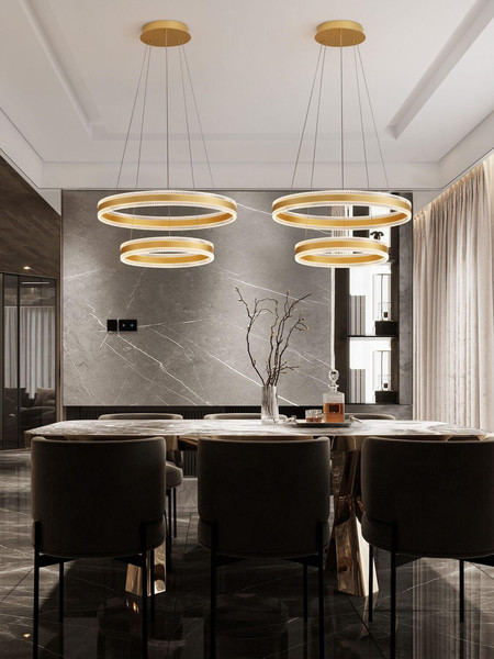 Nova Luce LED Pendelleuchte Alaro dimmbar 69W warmweiss 3000K Messinggold Stahl Aluminium Ø60cm 9019727