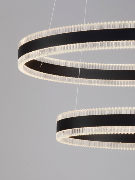 Nova Luce LED Pendelleuchte Alaro dimmbar 69W warmweiss 3000K Schwarz Stahl Aluminium Ø60cm 9019728