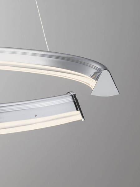 Nova Luce LED Pendelleuchte Elmo dimmbar 48W neutralweiss 3500K Chrom Aluminium Edelstahl Ø64cm 9019729