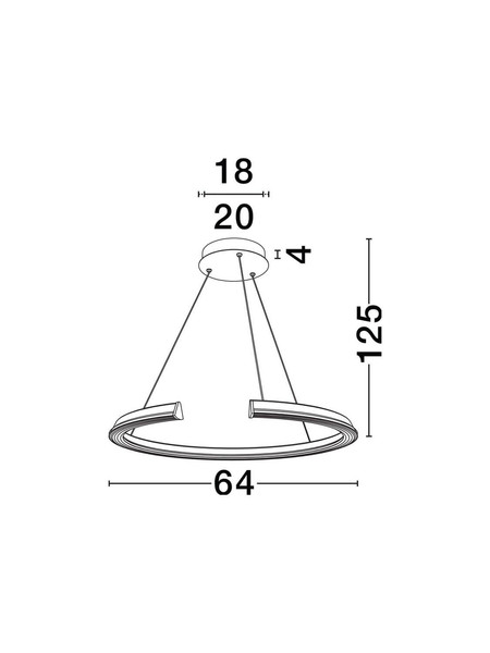 Nova Luce LED Pendelleuchte Elmo dimmbar 48W neutralweiss 3500K Chrom Aluminium Edelstahl Ø64cm 9019729