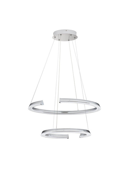 Nova Luce LED Pendelleuchte Elmo dimmbar 70W neutralweiss 3500K Chrom Aluminium Edelstahl Ø63cm 9019731