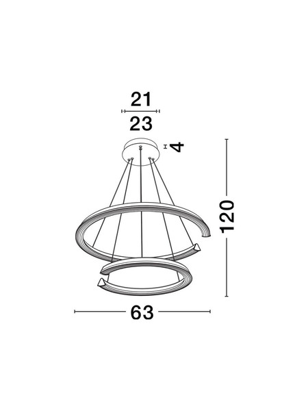 Nova Luce LED Pendelleuchte Elmo dimmbar 70W neutralweiss 3500K Chrom Aluminium Edelstahl Ø63cm 9019731