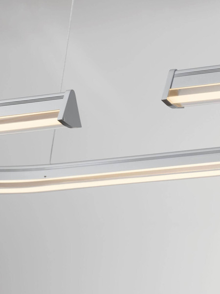 Nova Luce LED Pendelleuchte Elmo dimmbar 48W neutralweiss 3500K Chrom Aluminium Edelstahl 90x35cm 9019732
