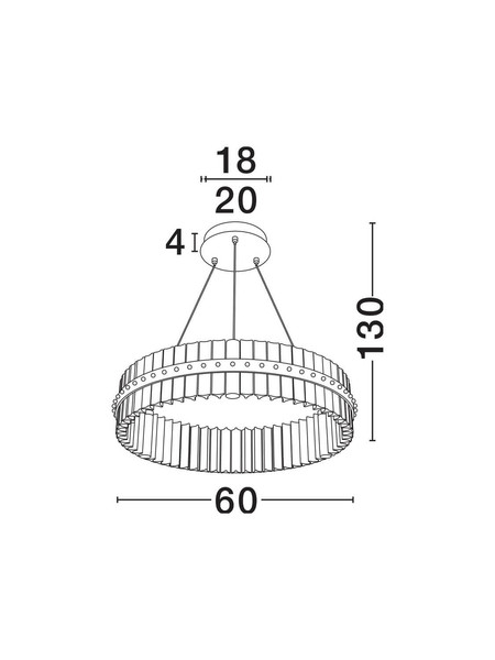Nova Luce LED Pendelleuchte Kezo dimmbar 45W neutralweiss 3500K Platingold Glas Edelstahl Ø60cm 9019733