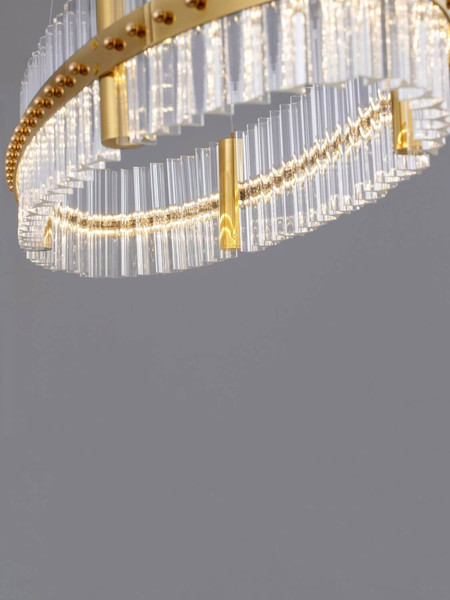 Nova Luce LED Pendelleuchte Kezo dimmbar 45W neutralweiss 3500K Platingold Glas Edelstahl 90x28cm 9019736