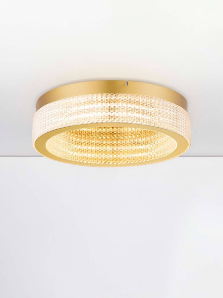Nova Luce LED Deckenleuchte Kinara dimmbar 46W warmweiss 3000K Platingold Aluminium Edelstahl Ø40cm 9019740