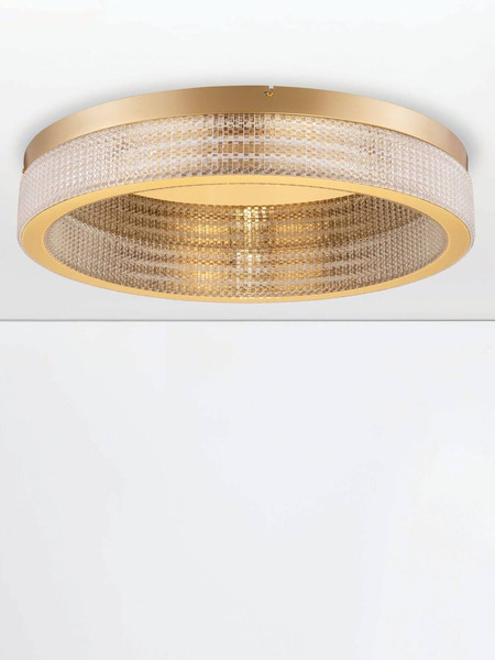 Nova Luce LED Deckenleuchte Kinara dimmbar 70W warmweiss 3000K Platingold Aluminium Edelstahl Ø60cm 9019741
