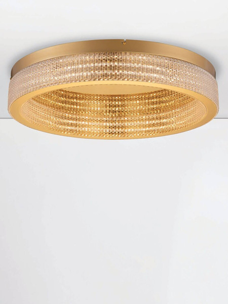 Nova Luce LED Deckenleuchte Kinara dimmbar 70W warmweiss 3000K Platingold Aluminium Edelstahl Ø60cm 9019741